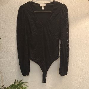Black Lace Bodysuit Top